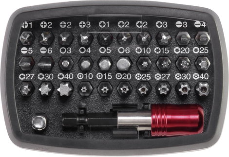 Színkódos BIT készlet, mágneses bittartóval 5 féle csavarfejjel 1/4 (6.3 mm) Toolcraft 1613599 3. kép