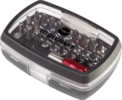 Színkódos BIT készlet, mágneses bittartóval 5 féle csavarfejjel 1/4 (6.3 mm) Toolcraft 1613599 8. kép