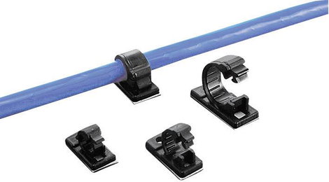 Öntapadós kábelrögzítő, fekete, TRU COMPONENTS 1593032 TC-6JR-S203