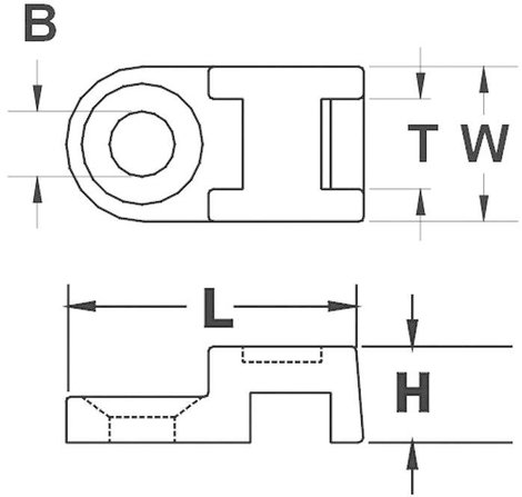 Kábelrögzítő, csavaros, fehér, TRU COMPONENTS 1593054 TC-HC0R203 2. kép