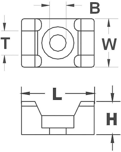 Kábelrögzítő, csavaros, fehér, TRU COMPONENTS 1593059 TC-HC2S203 2. kép