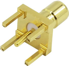 Beépíthető SMB dugó, függőleges 50 Ω, TRU COMPONENTS 1493143
