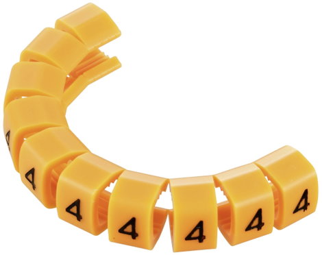 Kábeljelölő klipsz, jelölés: 4, 4 - 5,1 mm 1593426 TC-MB2/4203