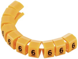 Kábeljelölő klipsz, jelölés: 6, 4 - 5,1 mm 1593428 TC-MB2/6203