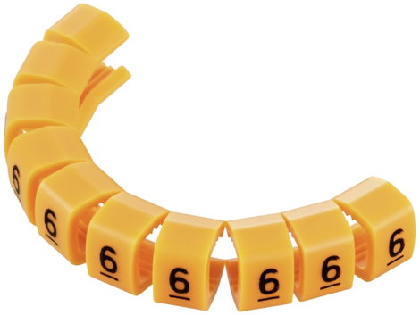 Kábeljelölő klipsz, jelölés: 6, 4 - 5,1 mm 1593428 TC-MB2/6203