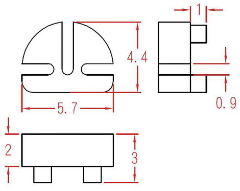 Tranzisztor távtartó TO-92, TRU COMPONENTS TC-TRW3203 2. kép
