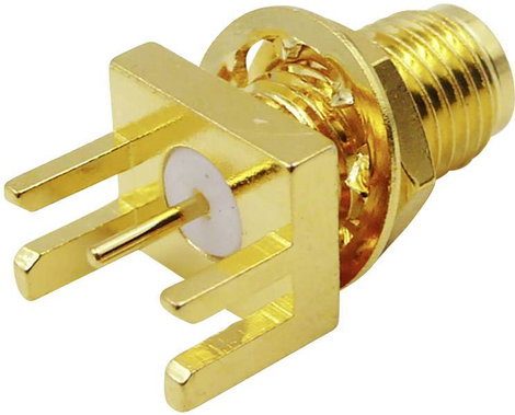 Beépíthető SMA aljzat, függőleges 50 Ω, TRU COMPONENTS 1493160