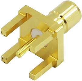 Beépíthető SMB aljzat, függőleges 50 Ω, TRU COMPONENTS 1493146