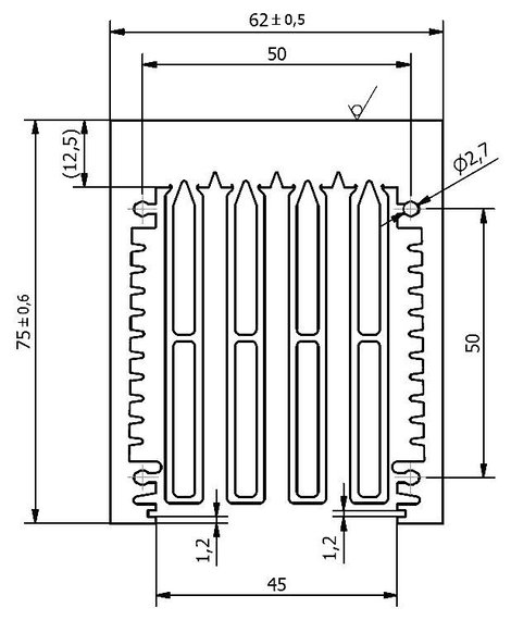 Hűtőborda 0,3 K/W 150 x 75 x 62 mm, Fischer Elektronik LA 6 150 AL 2. kép