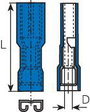 Lapos csúszósaru hüvely 6,3 x 0,8 mm, szigetelt, kék, Vogt Verbindungstechnik 3945S 2. bélyegkép