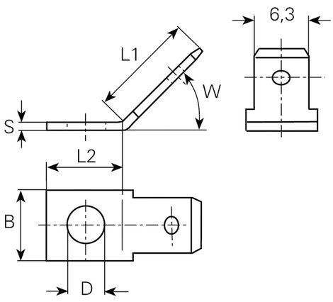 Vogt csavarozható csúszósarú apa, 6,3 x 0,8 mm, 3856.60 2. kép