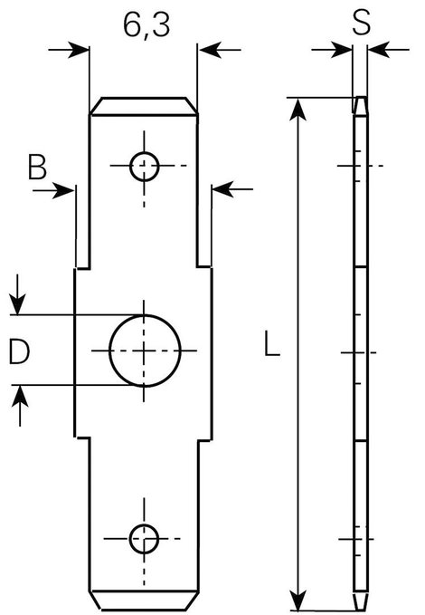 Kettős csúszósaru 6,3 x 0,8 mm 2. kép