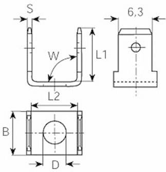 Csúszósaru apa csavarozható 6.3 x 0,8 mm 90 ° szigetelés nélkül, fémes, Vogt Verbindungstechnik 3876 2. kép