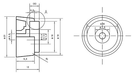 Csavarozható műszerláb 21 mm, TRU COMPONENTS 2. kép
