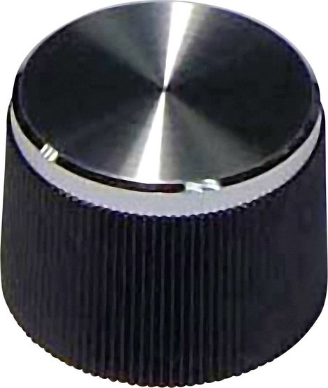 Forgatógomb 21/6 mm, fekete/ezüst, TRU COMPONENTS