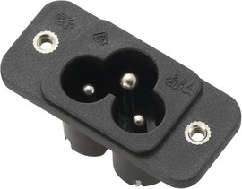 Műszercsatlakozó dugó, beépíthető, C6, TRU COMPONENTS