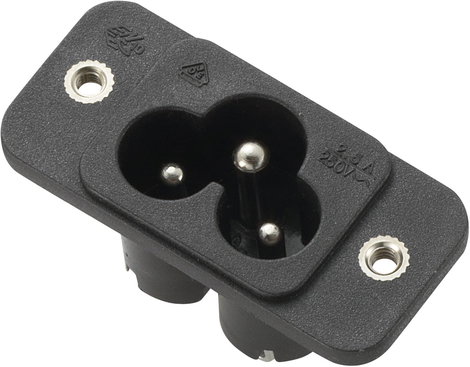 Műszercsatlakozó dugó, beépíthető, C6, TRU COMPONENTS