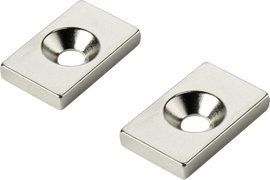 Tartós mágnes 20 x 12 x 3 mm, M4, 1 pár, TRU COMPONENTS