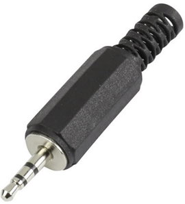 2,5 mm-es jack dugó, sztereo, műanyag törésgátlóval, TRU COMPONENTS