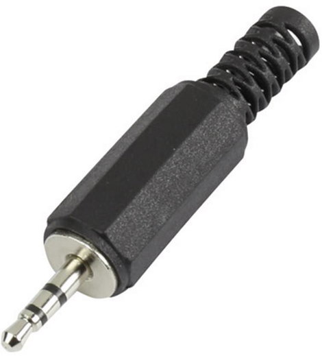 2,5 mm-es jack dugó, sztereo, műanyag törésgátlóval, TRU COMPONENTS