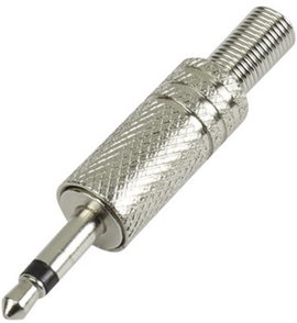3,5 mm-es jack dugó, mono, fém, TRU COMPONENTS