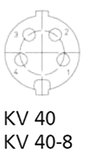 DIN lengő alj, 4 pólusú, egyenes, KV 40 2. bélyegkép