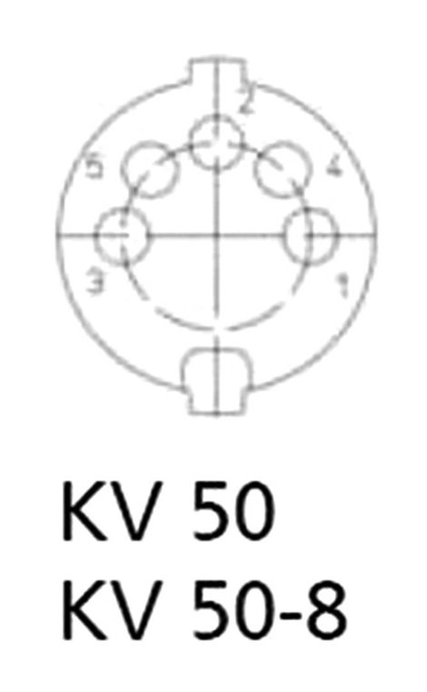 DIN lengő alj, 5 pólusú, egyenes, KV 50 2. kép