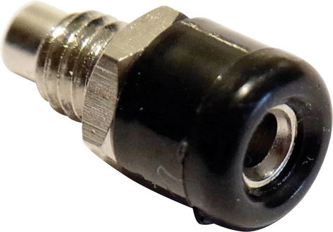Beépíthető banánhüvely 2,6mm fekete