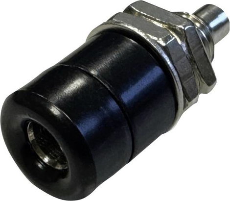 Szigetelt banánhüvely 4/23mm fekete