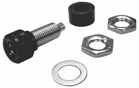 Szigetelt banánhüvely 4/23mm fekete 3. kép