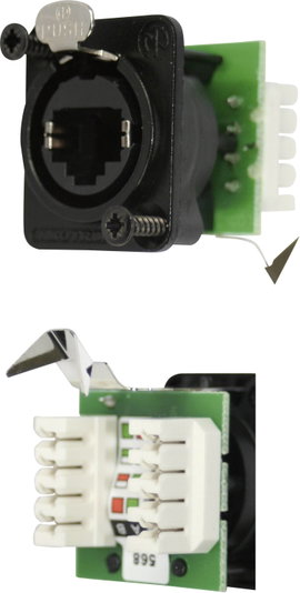 RJ45 készülékhüvely NE8FDV-YK-B