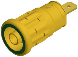 SKS Hirschmann beépíthető biztonsági banánhüvely, Ø 4mm, zöld-sárga, SEP 2610, 972 361-188