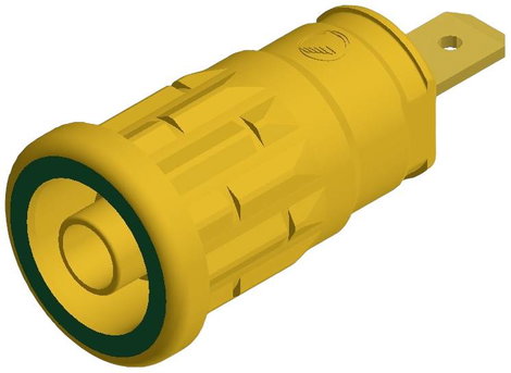 SKS Hirschmann beépíthető biztonsági banánhüvely, Ø 4mm, zöld-sárga, SEP 2610, 972 361-188