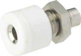 Beépíthető banánhüvely 2,6mm fehér