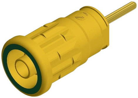 SKS Hirschmann beépíthető biztonsági banánhüvely, Ø 4mm, zöld-sárga, SEP 2630