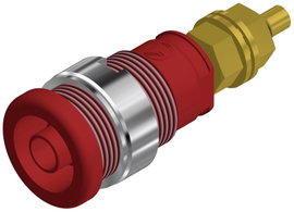 Beépíthető biztonsági banánhüvely 4mm piros