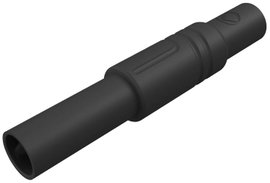 SKS Hirschmann biztonsági lamellás banándugó, Ø 4mm, fekete, LAS S G