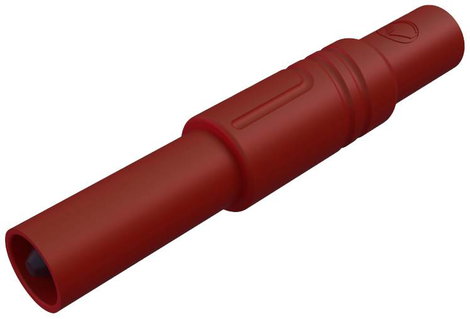 SKS Hirschmann biztonsági lamellás banándugó, Ø 4mm, piros, LAS S G
