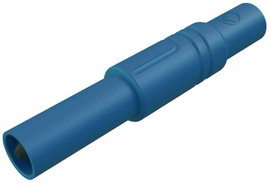 SKS Hirschmann biztonsági lamellás banándugó, Ø 4mm, kék, LAS S G