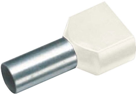 Cimco Werkzeugfabrik szigetelt iker érvéghüvely, 2x10 mm² x 14 mm, elefántcsont, 100 db