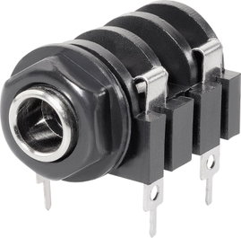Jack csatlakozóhüvely, , mono 6.3 MM