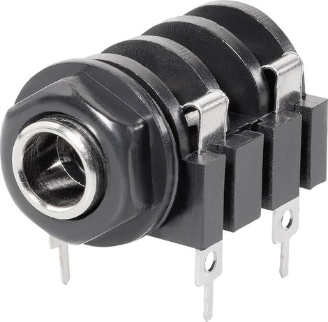 Jack csatlakozóhüvely, , mono 6.3 MM