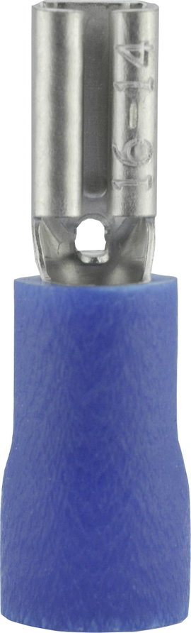 Lapos csúszósaru hüvely 2,8 x 0,8 mm, részlegesen szigetelt, kék, Vogt Verbindungstechnik 389908S