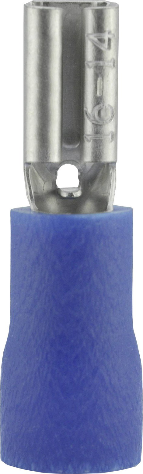 Lapos csúszósaru hüvely 2,8 x 0,8 mm, részlegesen szigetelt, kék, Vogt Verbindungstechnik 389908S