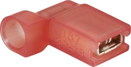 Lapos csúszósaru hüvely 4,8 x 0,5 mm 90°, szigetelt, piros, Vogt Verbindungstechnik 392305S