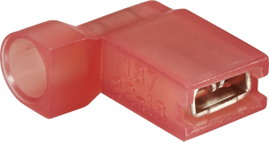 Lapos csúszósaru hüvely 4,8 x 0,8 mm 90°, szigetelt, kék, Vogt Verbindungstechnik 392308S