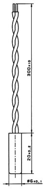 Heraeus platina hőmérsékletérzékelő, rozsdamentes acél házban, -40 - +500 °C, W-EYK 6, 31 500 989 2. bélyegkép