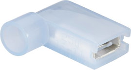 Lapos csúszósaru hüvely 6,3 x 0,8 mm 90°, szigetelt, kék, Vogt Verbindungstechnik 3939S