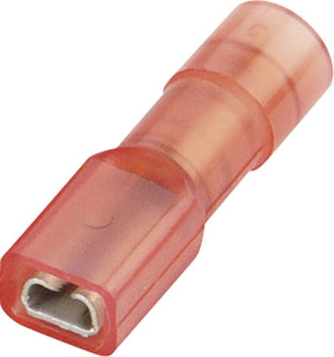Lapos csúszósaru hüvely 2,8 x 0,5 mm, szigetelt, piros, Vogt Verbindungstechnik 396005