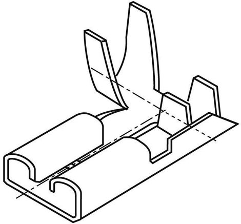 Lapos csúszósaru hüvely 6,3 x 0,8 mm 90°, szigeteletlen, fém, Vogt Verbindungstechnik 38373C.60 2. kép